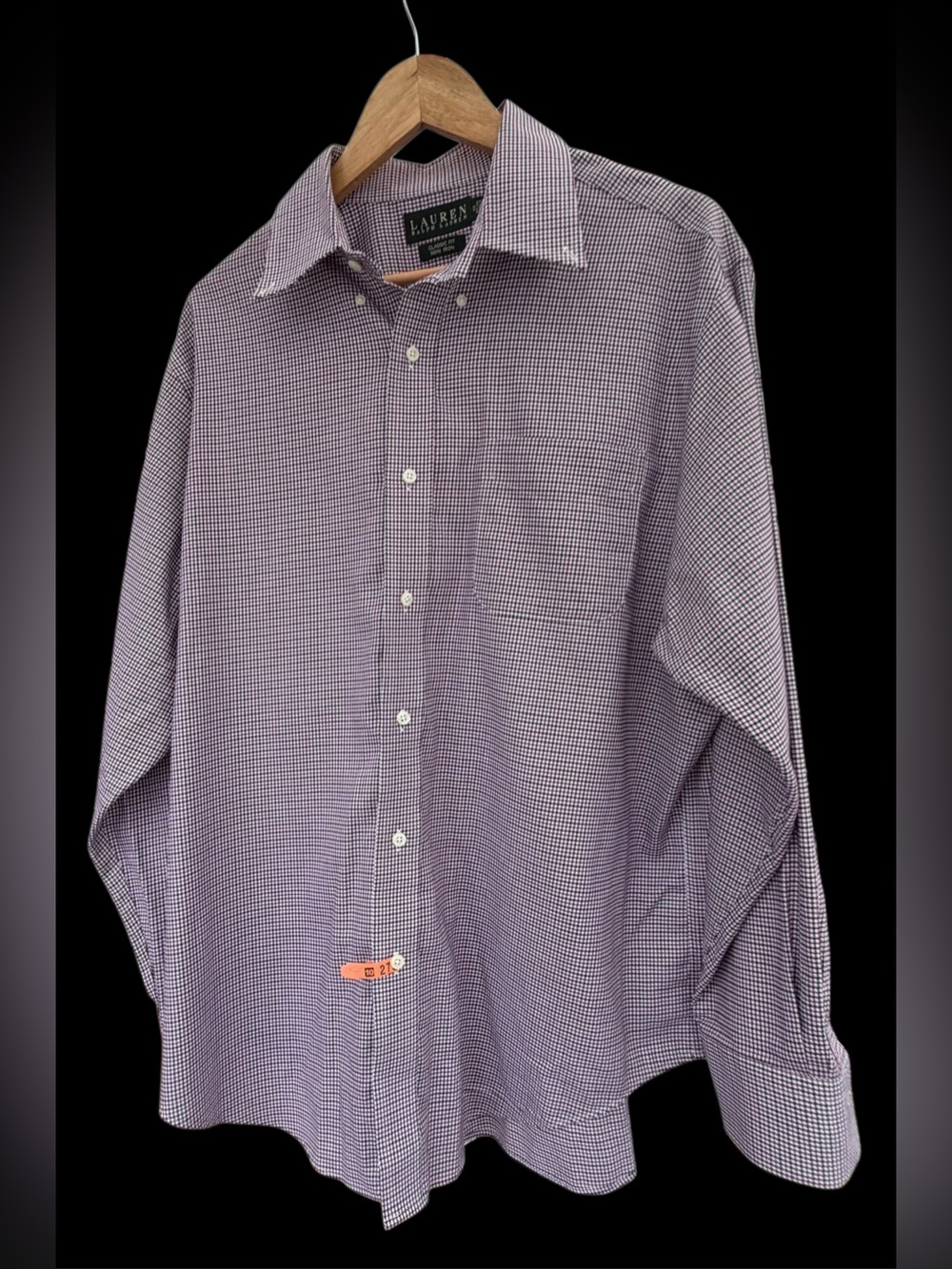 Men’s Ralph Lauren Purple 17 34 / 35 Button Up Long Sleeve Shirt Cotton
